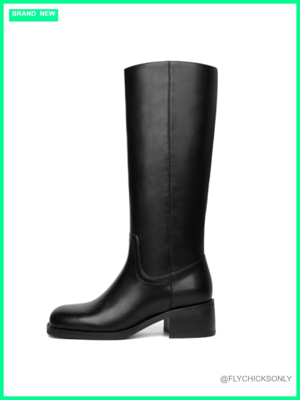 Women's Knee High Square Toe Chunky Block Heel Pull On Boots